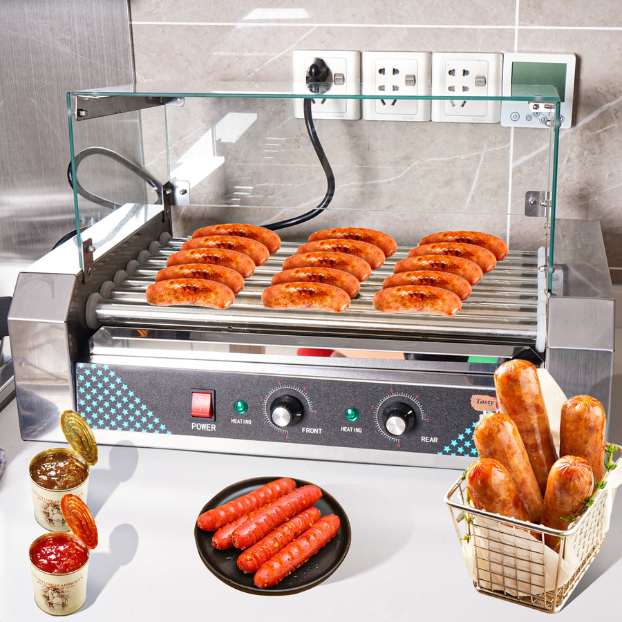 Electric 30 hot dog, 7 roller grill cooker