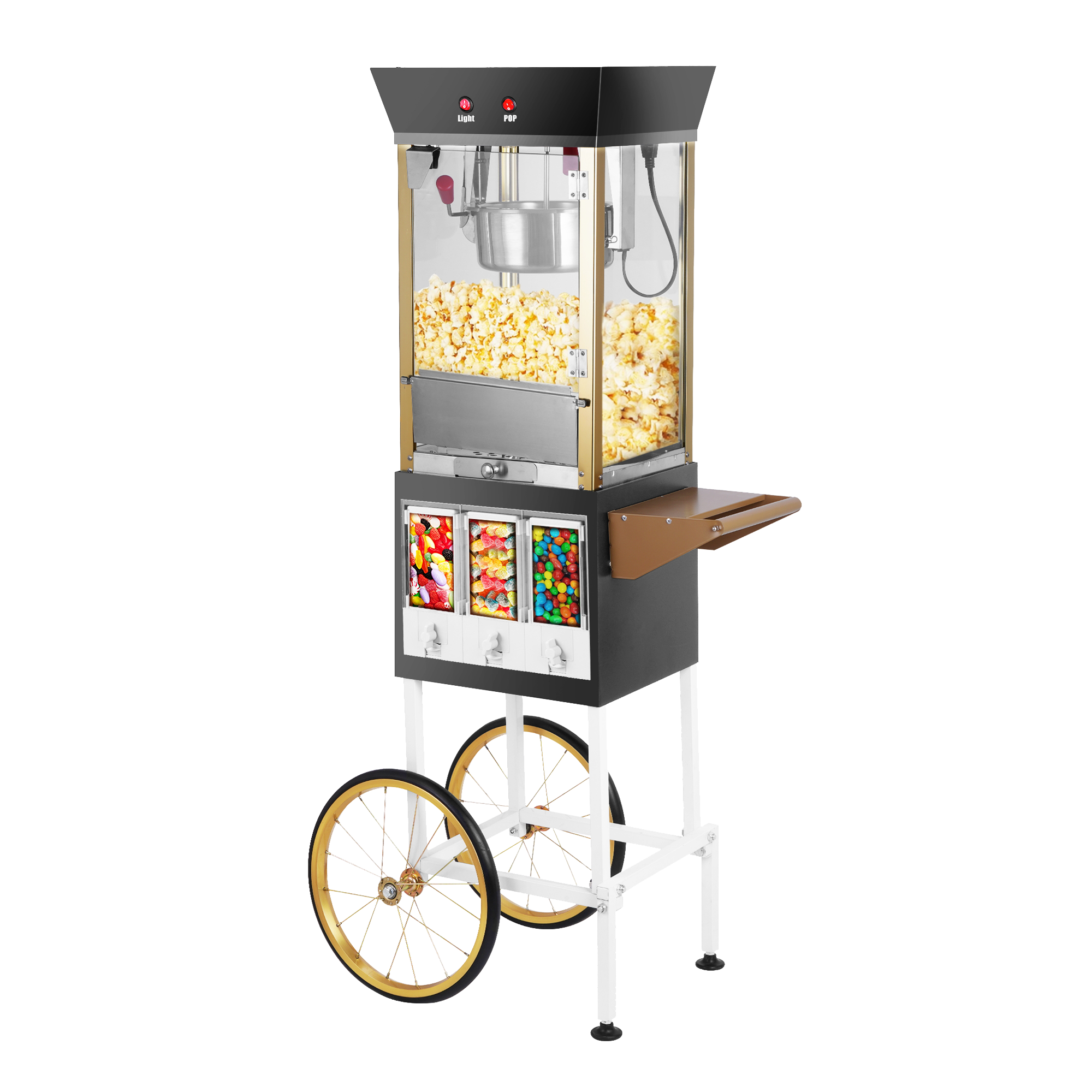 Popcorn machine with cart & storage new style 8oz - black – cornrush