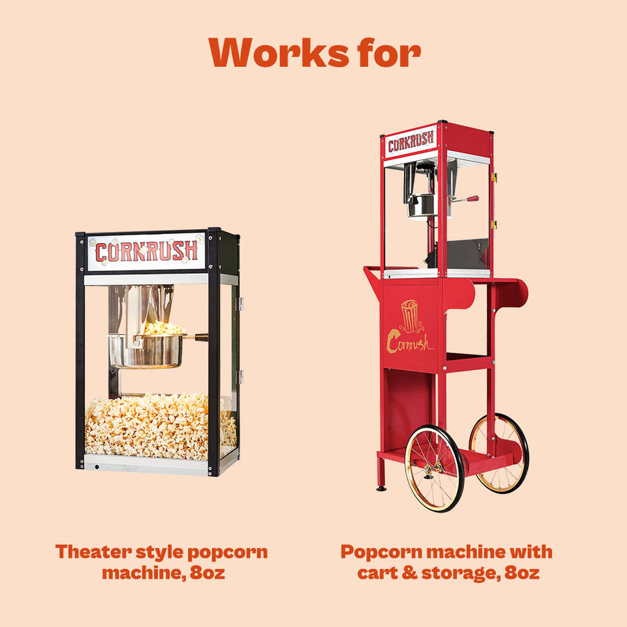 Popcorn machine with cart & storage new style 8oz - black – cornrush