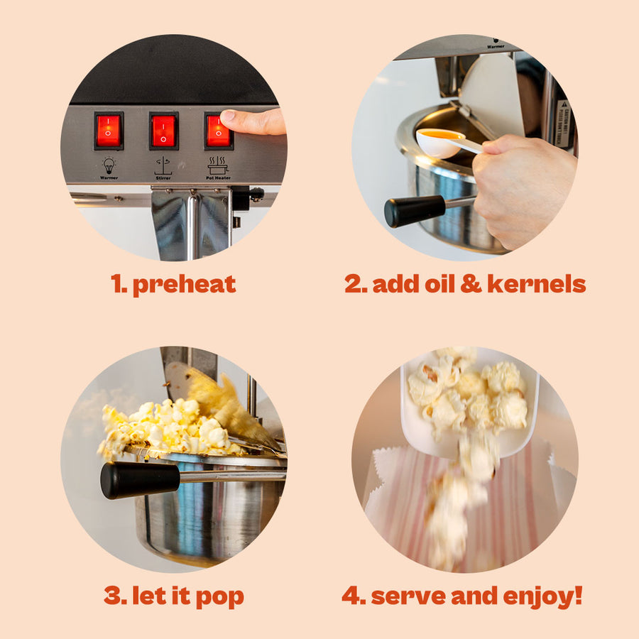 Popcorn machine-tabletop, Full Size, Commercial Popcorn Machine for Tabletop